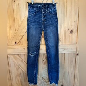 American Eagle Outfitters High Rise Dark Blue Jeans